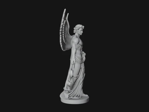 Winged Guardian Angel Statue Design 4 - 3D Print Model 3D Print Model
