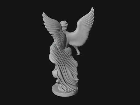 Winged Guardian Angel Statue Design 4 - 3D Print Model 3D Print Model