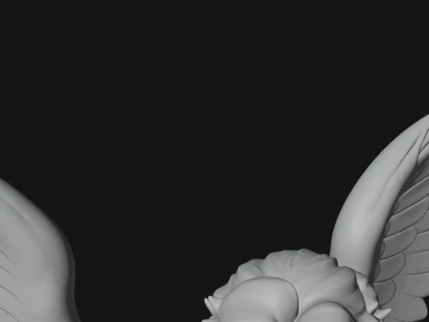 Winged Guardian Angel Statue Design 4 - 3D Print Model 3D Print Model