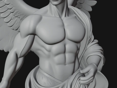 Winged Guardian Angel Statue Design 4 - 3D Print Model 3D Print Model