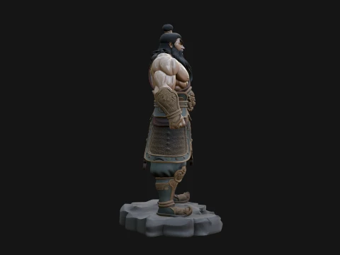 Chinese General on Rock Statue Design 4 - 3D Print Model 3D Druckmodell