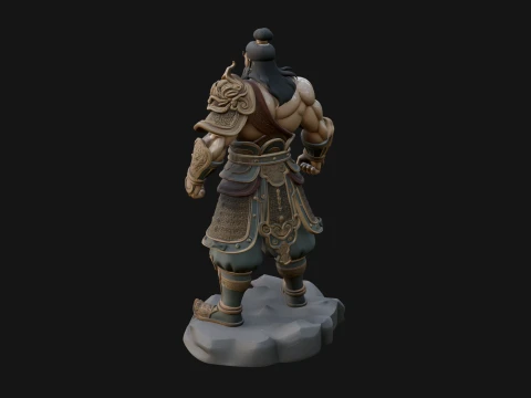 Chinese General on Rock Statue Design 4 - 3D Print Model 3D Druckmodell