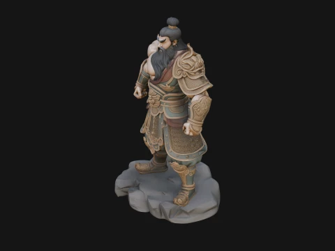 Chinese General on Rock Statue Design 4 - 3D Print Model 3D Druckmodell