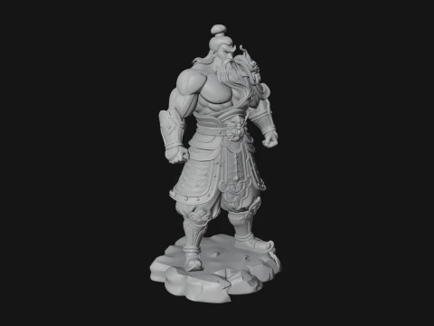Chinese General on Rock Statue Design 4 - 3D Print Model 3D Druckmodell