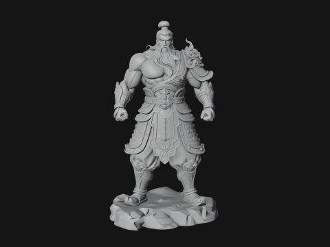 Chinese General on Rock Statue Design 4 - 3D Print Model 3D Druckmodell