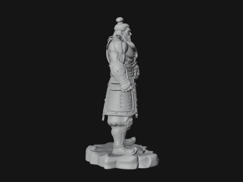 Chinese General on Rock Statue Design 4 - 3D Print Model 3D Druckmodell