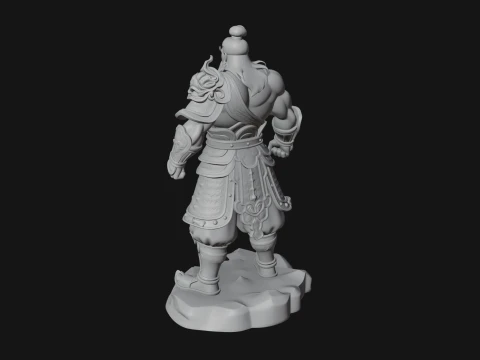 Chinese General on Rock Statue Design 4 - 3D Print Model 3D Druckmodell