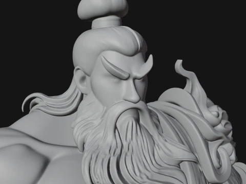 Chinese General on Rock Statue Design 4 - 3D Print Model 3D Druckmodell
