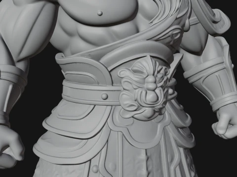 Chinese General on Rock Statue Design 4 - 3D Print Model 3D Druckmodell