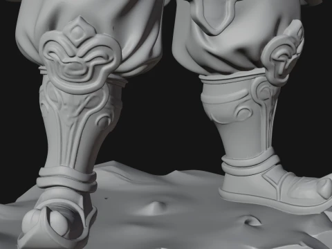 Chinese General on Rock Statue Design 4 - 3D Print Model 3D Druckmodell
