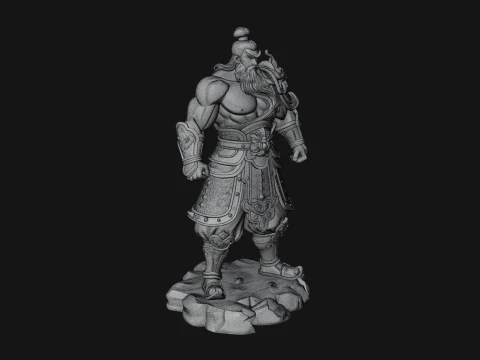 Chinese General on Rock Statue Design 4 - 3D Print Model 3D Druckmodell