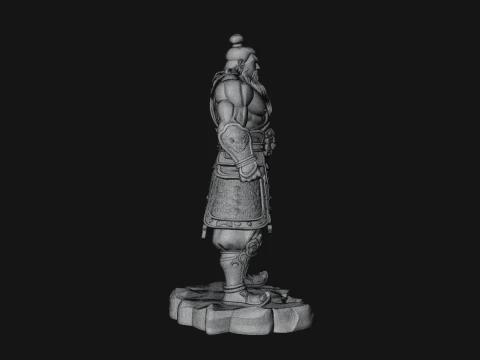 Chinese General on Rock Statue Design 4 - 3D Print Model 3D Druckmodell