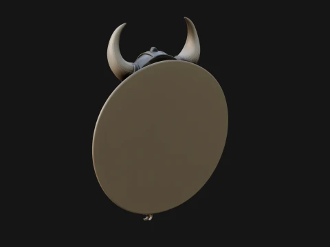 Viking Face Relief Medallion Pendant Design 2 - 3D Print Model 3D Print Model