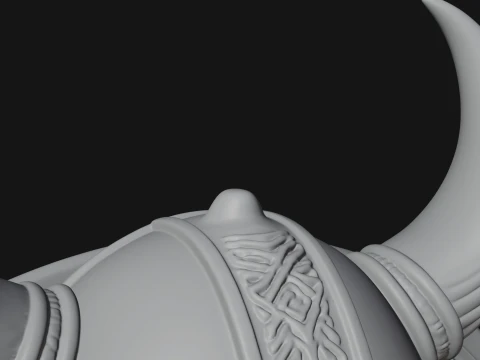 Viking Face Relief Medallion Pendant Design 2 - 3D Print Model 3D Print Model