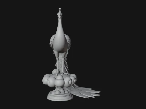 Peacock on Cloud Statue Design 3 - 3D Print Model 3D Print Model