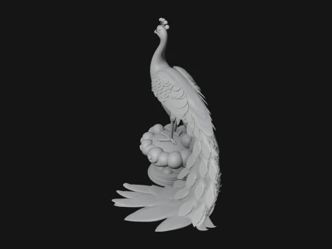 Peacock on Cloud Statue Design 3 - 3D Print Model 3D Print Model