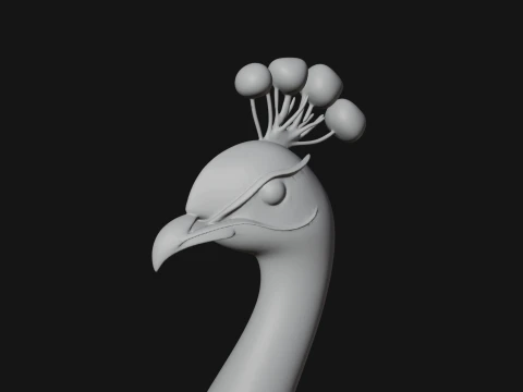 Peacock on Cloud Statue Design 3 - 3D Print Model 3D Print Model