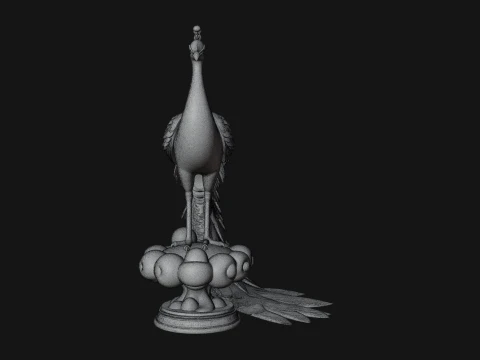 Peacock on Cloud Statue Design 3 - 3D Print Model 3D Print Model