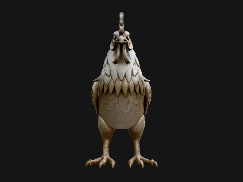 Ornate Rooster Statue Design 3 - 3D Print Model Modelo de impresión 3D