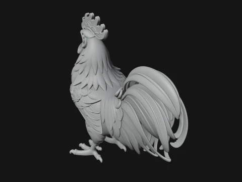Ornate Rooster Statue Design 3 - 3D Print Model Modelo de impresión 3D