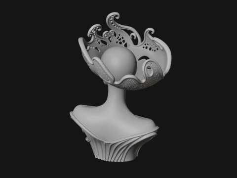 African Queen Bust Statue Design 2 - 3D Print Model 3D Print Model