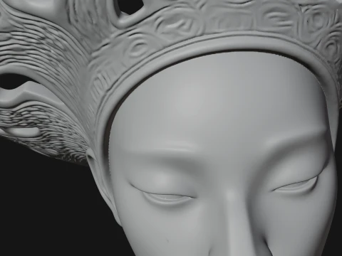 African Queen Bust Statue Design 2 - 3D Print Model 3D Print Model