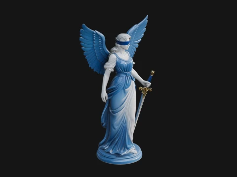 Winged Angel Warrior Woman Statue Design 7 - 3D Print Model 3D Print Model