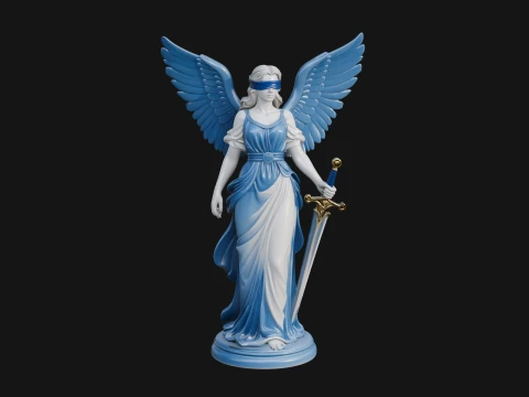 Winged Angel Warrior Woman Statue Design 7 - 3D Print Model Modelo de impresión 3D
