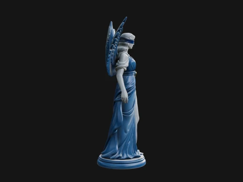 Winged Angel Warrior Woman Statue Design 7 - 3D Print Model Modelo de impresión 3D