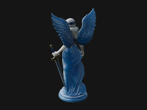 Winged Angel Warrior Woman Statue Design 7 - 3D Print Model Modelo de impresión 3D