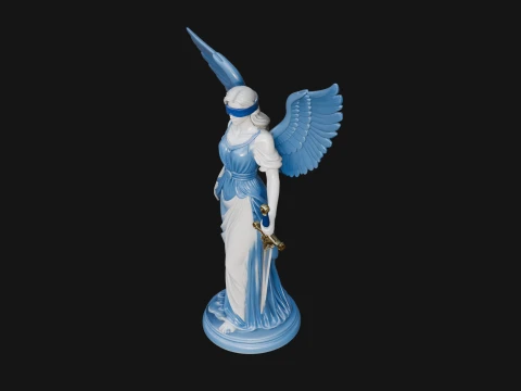 Winged Angel Warrior Woman Statue Design 7 - 3D Print Model Modelo de impresión 3D