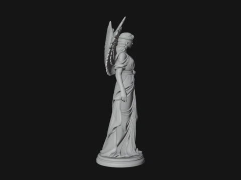 Winged Angel Warrior Woman Statue Design 7 - 3D Print Model Modelo de impresión 3D