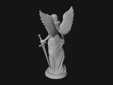Winged Angel Warrior Woman Statue Design 7 - 3D Print Model Modelo de impresión 3D