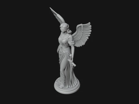 Winged Angel Warrior Woman Statue Design 7 - 3D Print Model Modelo de impresión 3D