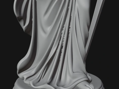 Winged Angel Warrior Woman Statue Design 7 - 3D Print Model Modelo de impresión 3D