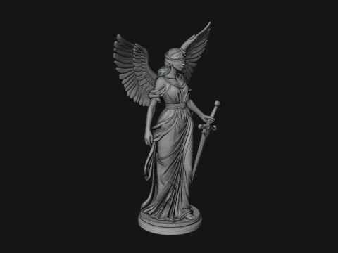 Winged Angel Warrior Woman Statue Design 7 - 3D Print Model Modelo de impresión 3D
