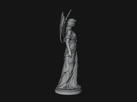 Winged Angel Warrior Woman Statue Design 7 - 3D Print Model Modelo de impresión 3D