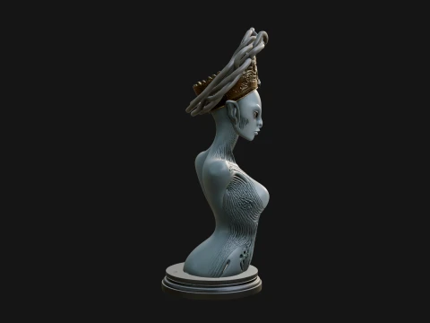 Alien Queen Bust Statue Design 5 - 3D Print Model 3D Print Model