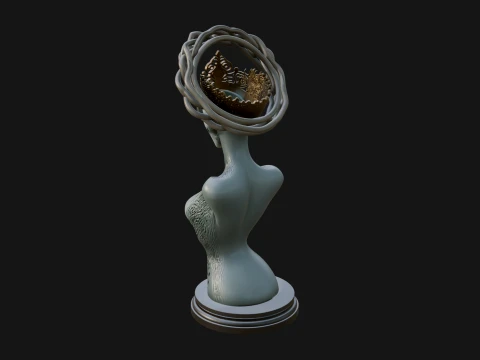 Alien Queen Bust Statue Design 5 - 3D Print Model 3D Print Model