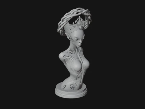 Alien Queen Bust Statue Design 5 - 3D Print Model 3D Print Model