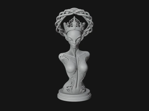 Alien Queen Bust Statue Design 5 - 3D Print Model 3D Print Model
