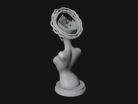 Alien Queen Bust Statue Design 5 - 3D Print Model 3D Print Model