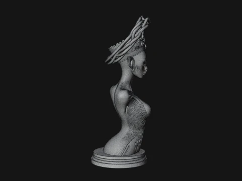 Alien Queen Bust Statue Design 5 - 3D Print Model 3D Print Model