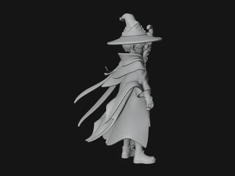 Young Mage with Staff Statue Design 1 - 3D Print Model 3D Print Model