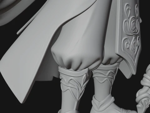 Young Mage with Staff Statue Design 1 - 3D Print Model 3D Print Model