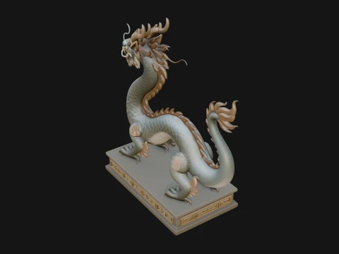 Chinese Dragon Statue Design 3 - 3D Print Model 3D Print Model