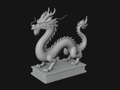 Chinese Dragon Statue Design 3 - 3D Print Model 3D Print Model