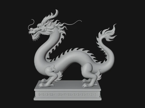 Chinese Dragon Statue Design 3 - 3D Print Model 3D Print Model