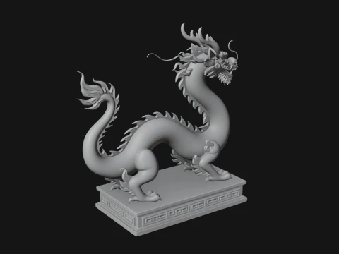 Chinese Dragon Statue Design 3 - 3D Print Model 3D Print Model