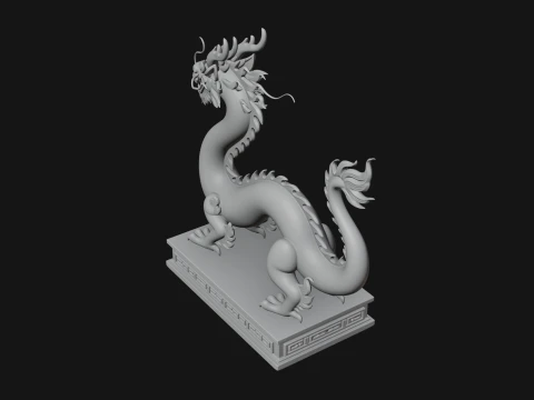 Chinese Dragon Statue Design 3 - 3D Print Model 3D Print Model